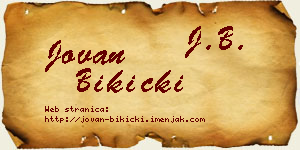 Jovan Bikicki vizit kartica
